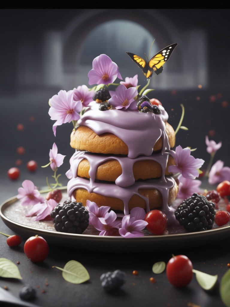 a stunning portrayal of food set within a dreamlike scene, inspired by the style of Les Nabis. Advertisement aesthetics infuse the scene with allure, celebrating the art of presentation. Immerse yourself in a world where flavors and artistry unite, inviting you to savor the beauty of the senses.