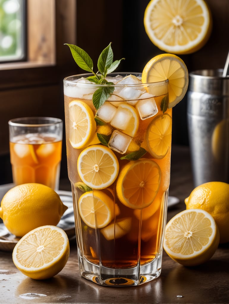 Premium Free ai Images | ice lemon tea