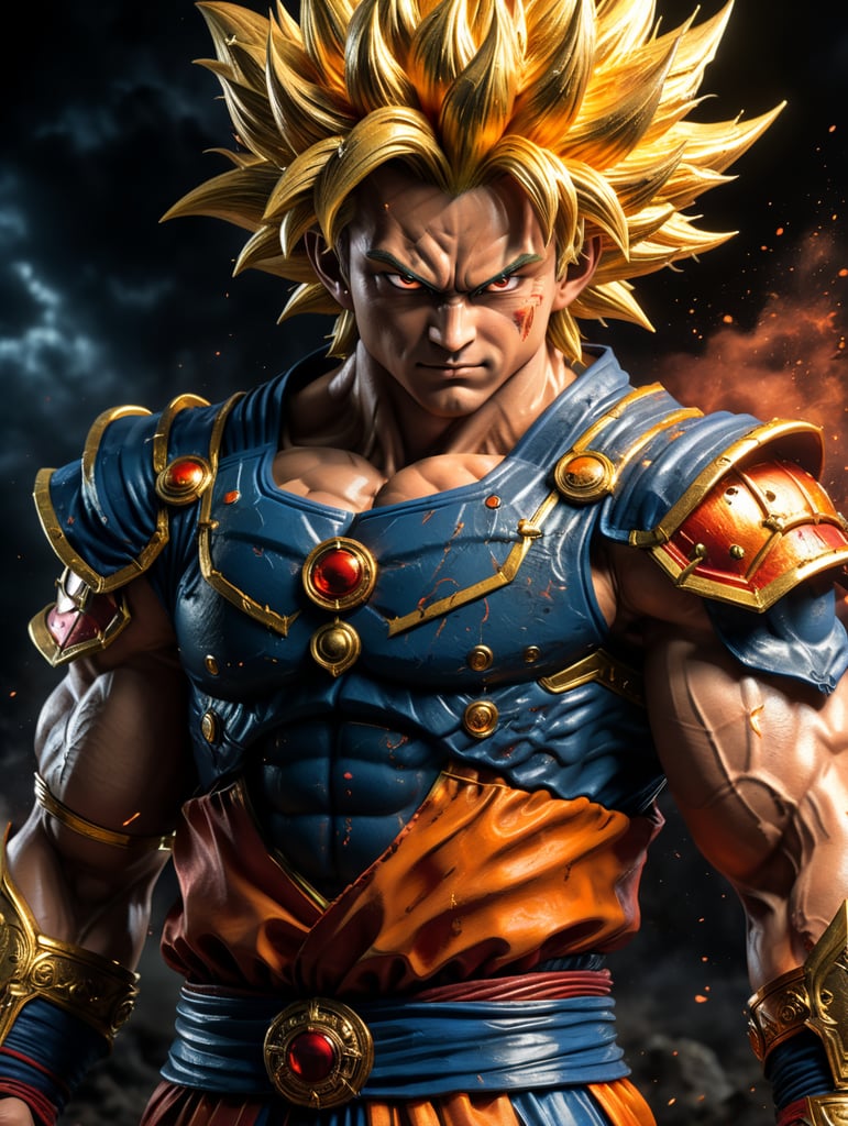 Super Saiyan Goku fighting Gear 5 Luffy