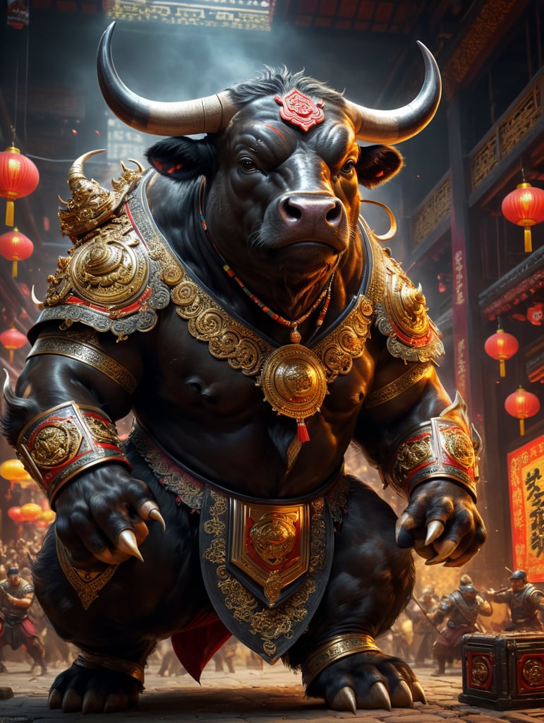 a cute bull that knows kung fu and produces electronic music with heavy bass.
