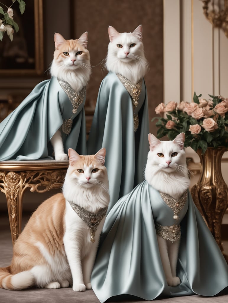 3 fashion and luxury cats chilling out