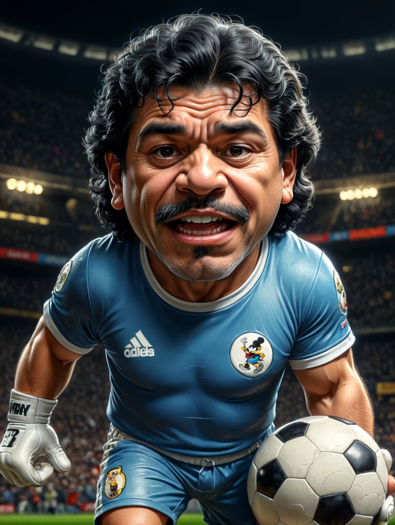 Diego Armando Maradona as A cartoon character, such as Mickey Mouse, Bugs Bunny, or Homer Simpson.