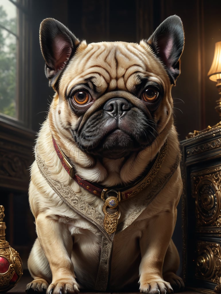 cute pug dog illustration