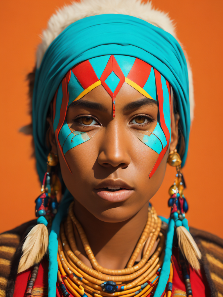 native american woman 14 years old in national dress