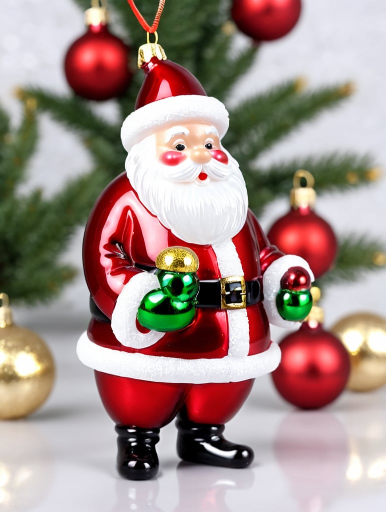 santa claus small glass glass figure, christmas toy for the christmas tree