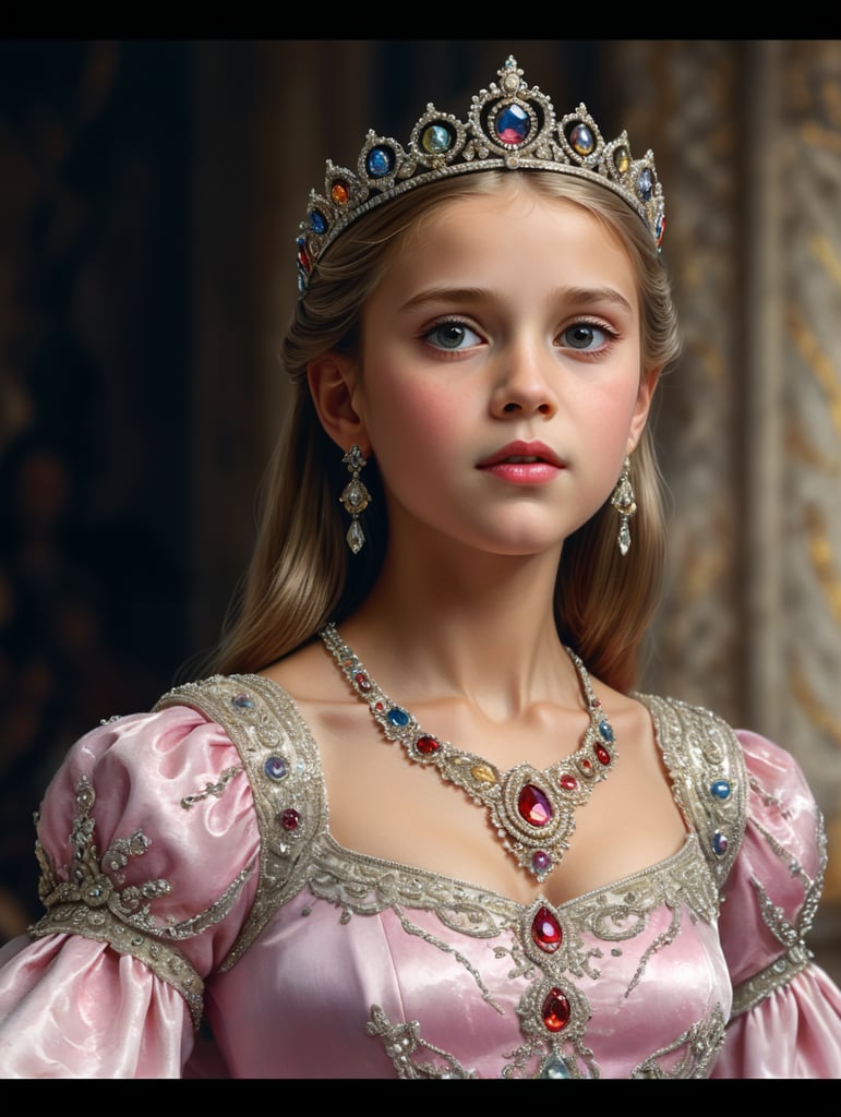 Princess Leonor of Spain with a tiara on her head