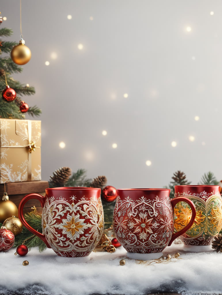 Mockup mug in Christmas style