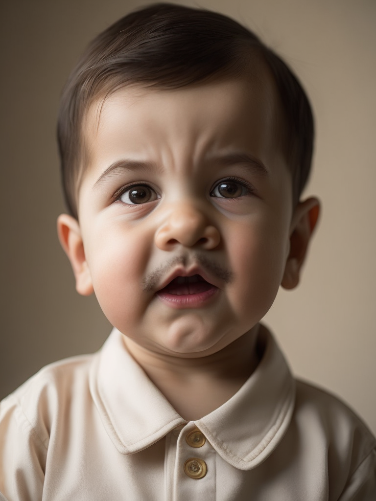 portrait of Joseph Stalin as a kid, 6 month old, happy emotions on his face