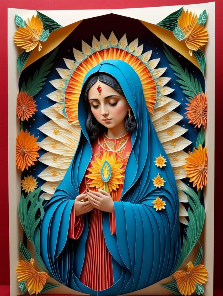 Our Lady of Guadalupe like an AE Waite tarot card
