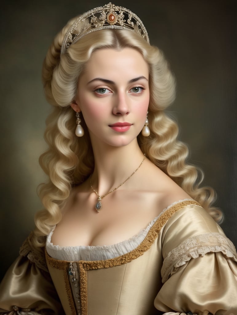 beautiful blonde spanish princess 1700's portrait 30 year old