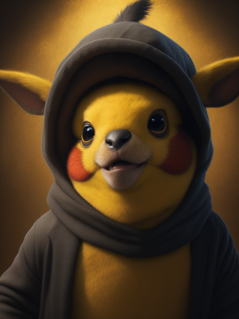 Portrait of picachu, rembrandt style