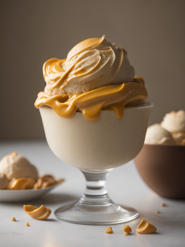 a big twist of Caramel sauce ice cream