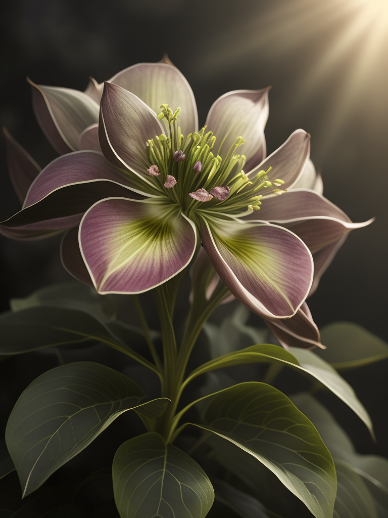 цветы морозник, светит солнце в саду