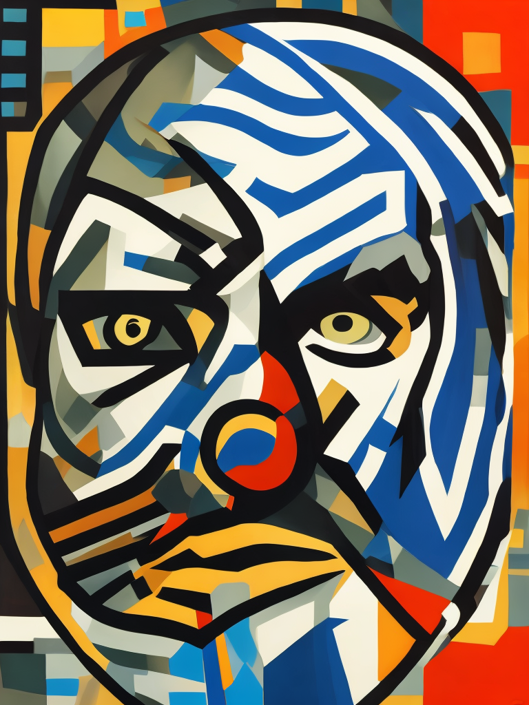 QR Code painted by Pablo Picasso, Cubism style