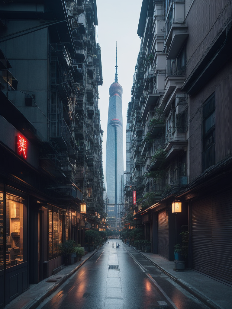 shanghai street, megacity