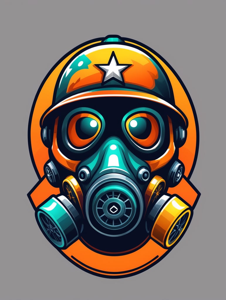 Soldier gas mask mascot logo, e-gaming, bright colors, Gaming Logo, vector image