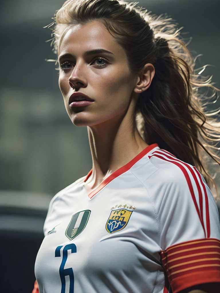 portrait of a women, a soccer player, soccer women's world cup 2023
