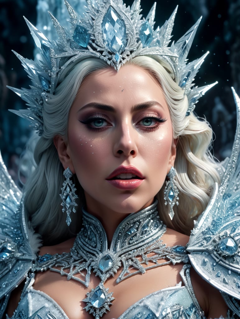 Lady Gaga ice princess with diamonds music video, 4k, FUll HD