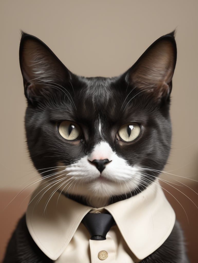 Make a picture of a cat that looks like hitler