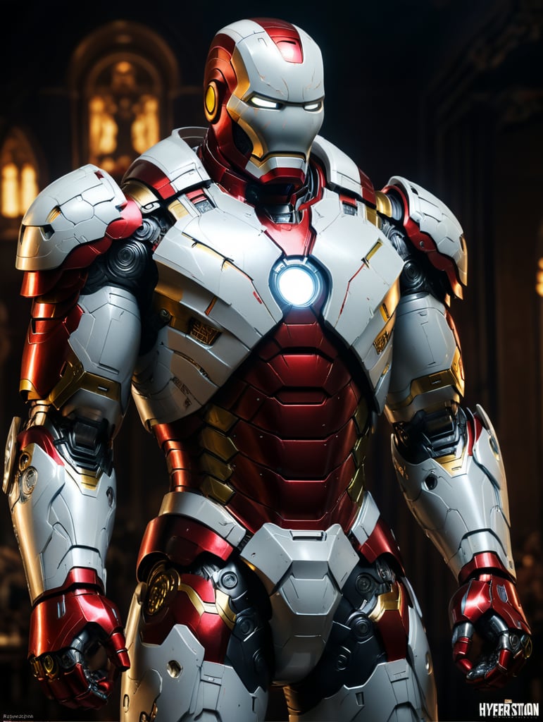 white man with iron man armor