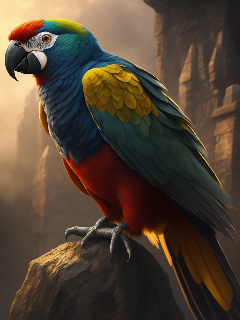 Parrot, ethereal, extremely high detail, photorealistic, cinematic lighting, artstation, octane render, art by zdzisław beksiński, painted by art by tsuyoshi nagano, greg rutkowski, artgerm, alphonse mucha, spike painting