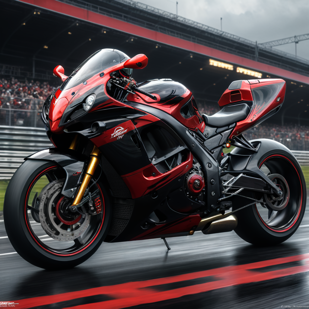 Racing Hayabusa Heavy Bike, Black and Red Color,