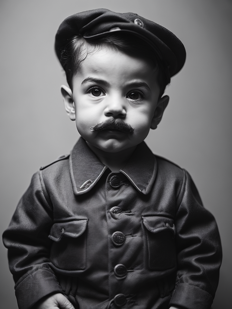 portrait of Joseph Stalin as a kid, 6 month old, happy emotions on his face