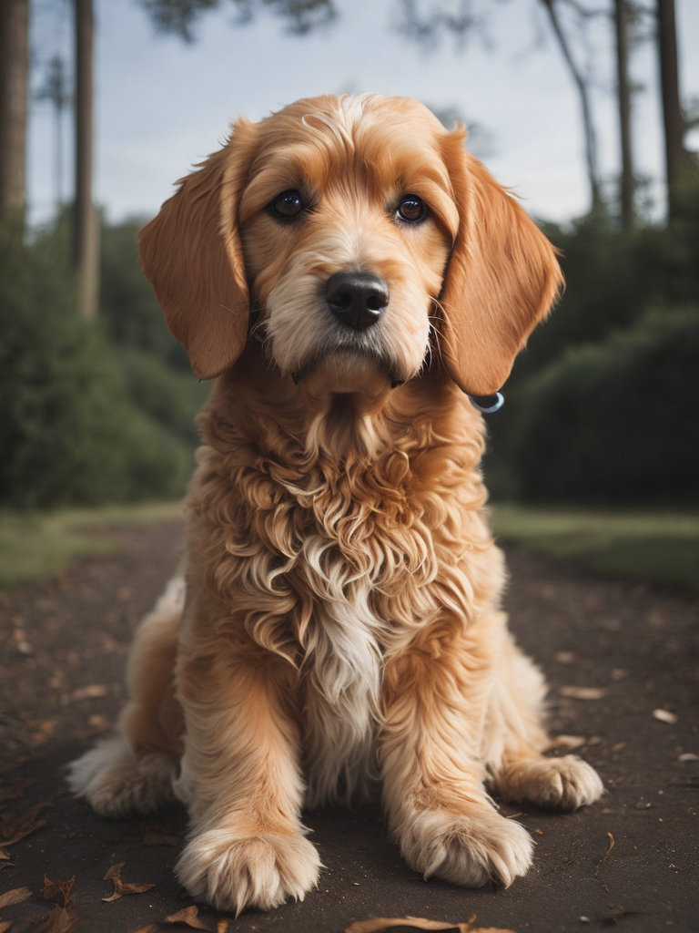 golden doodle dog by Alex Gross