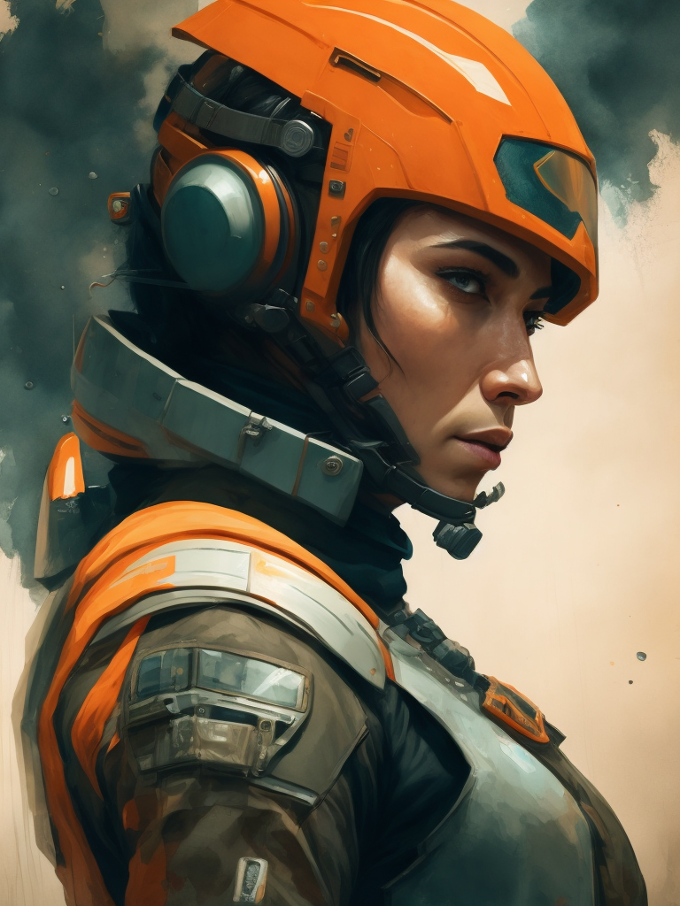 sci fi military poster, portrait of a hero in a front