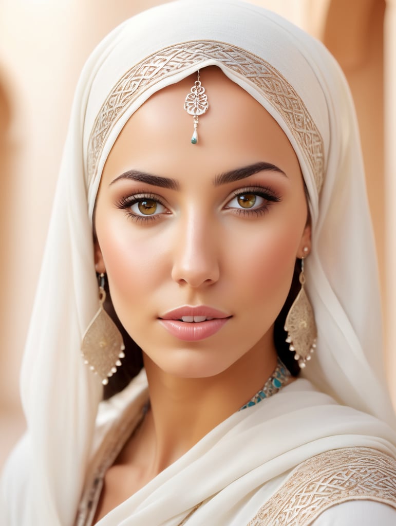 Realistic image of middle eastern looking moroccan female young adult