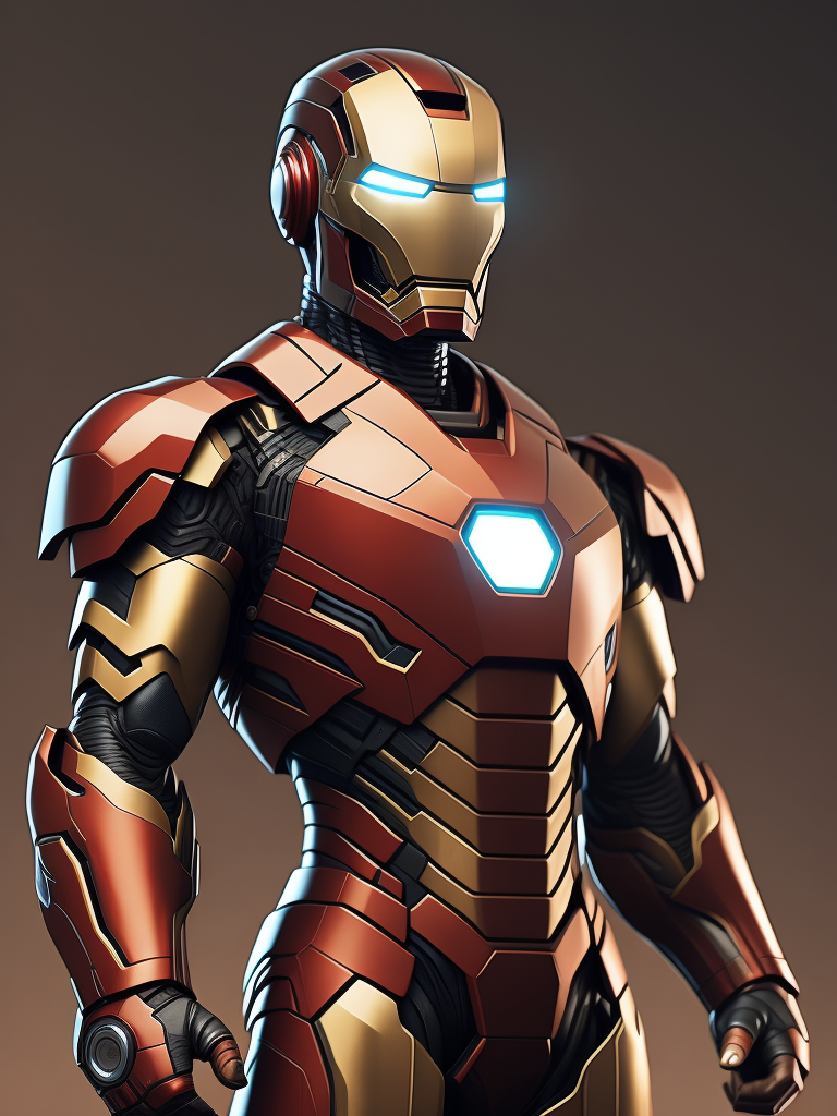 Ironman in Pixar Style, cute, soft color, gradient color