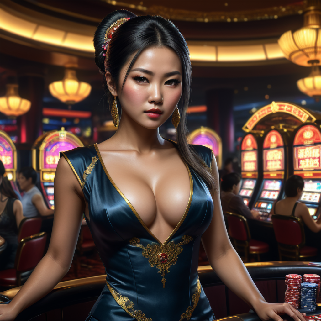 Asian casino girl model