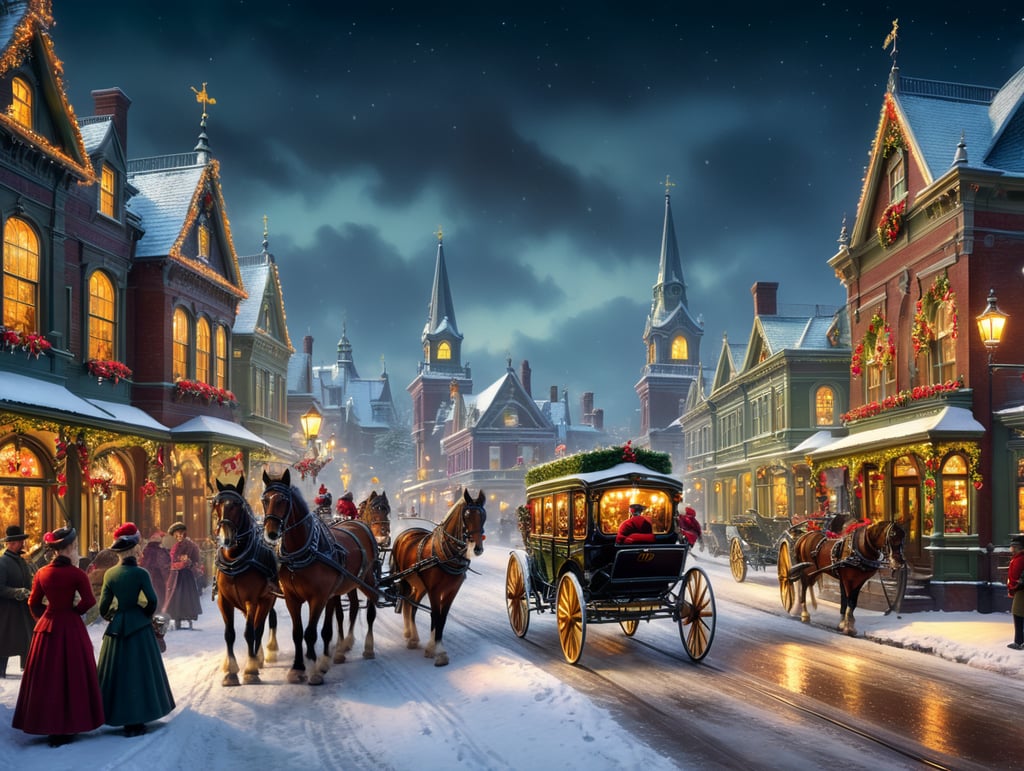 vintage Christmas postcard illustration