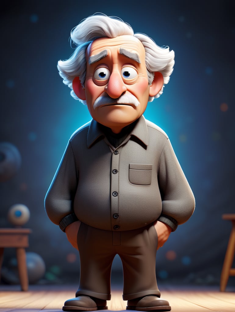 Albert Einstein full body and looking at camera