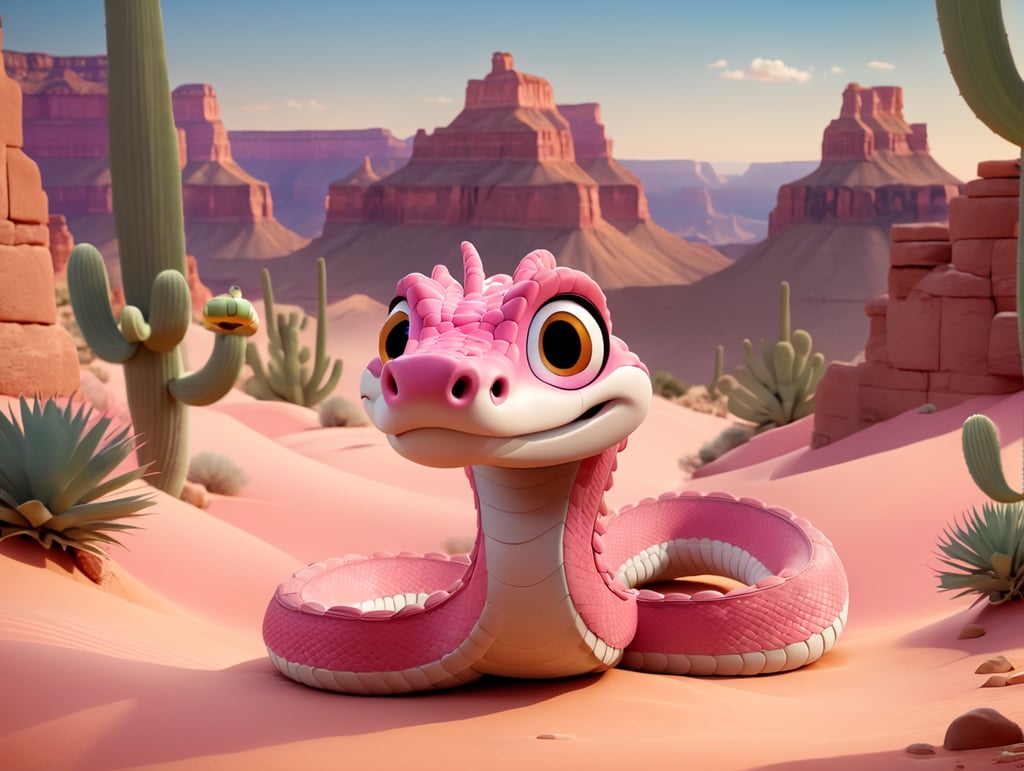 grand canyon pink rattlesnake in the desert
