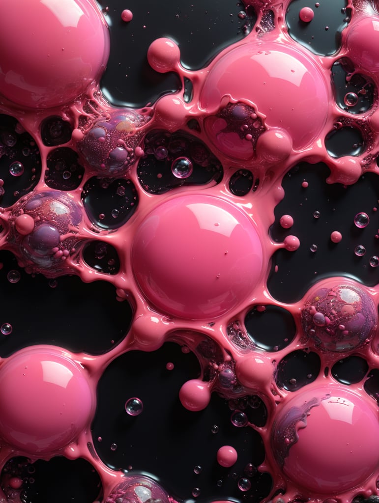 concept of human, liquid, melted wax, bubbles, abstract, everything pink