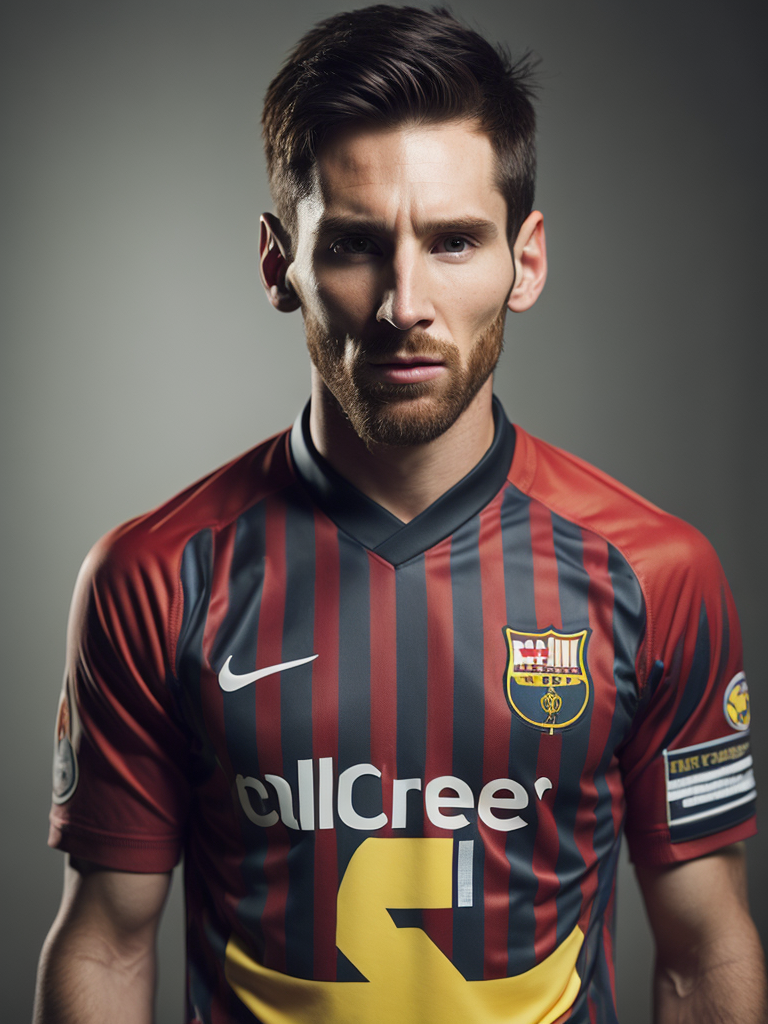 Lionel Messi wearing a Liverpool 2023 football kit