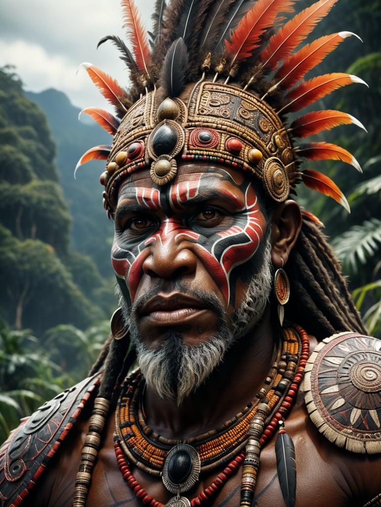 Generate a Papua New Guinea with respect to Kokoda and Tribal Art