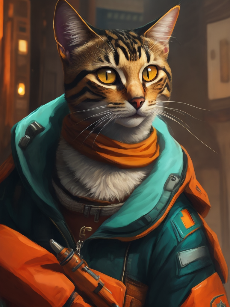 a tabby cat in apex legends style