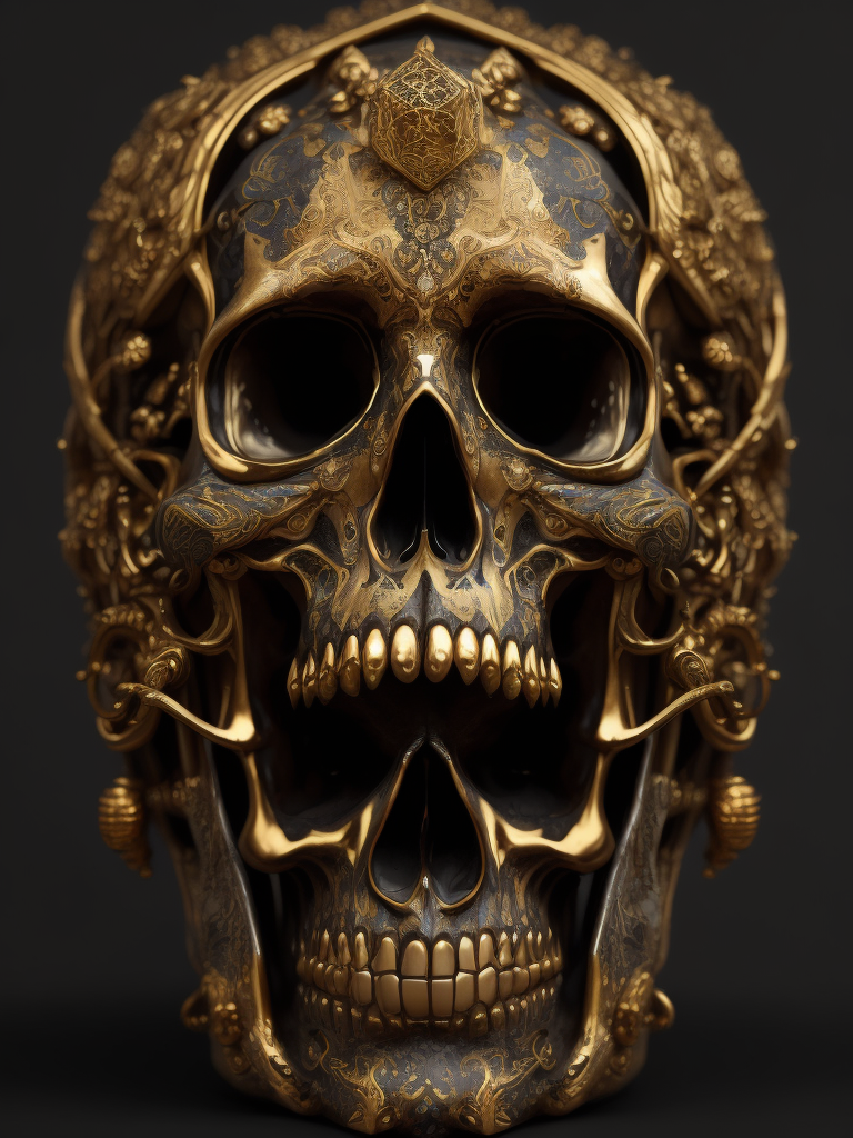 Embrace the beauty of the macabre with skulls made from precious materials! Create striking images of intricate skull sculptures crafted from gold, silver, and other valuable materials.