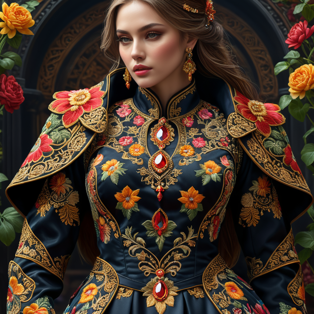 одежда с фигурной вышивкой