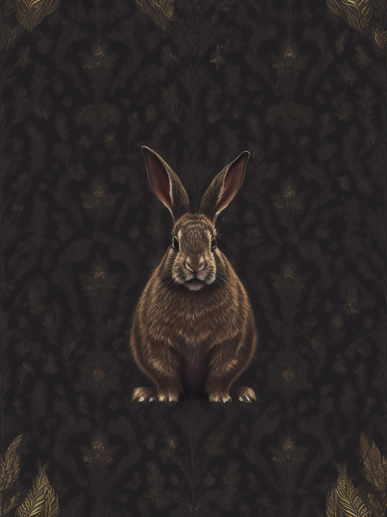 vector seamless pattern with rabbit