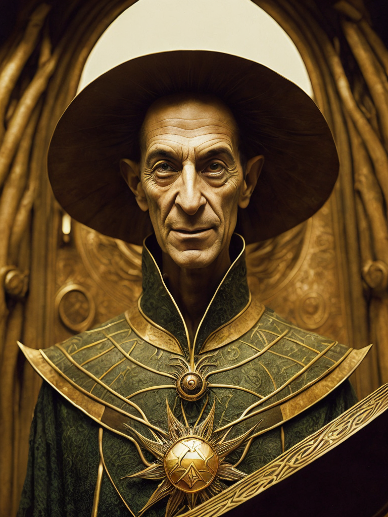 eldritch sun priest, by Remedios Varo, Mario Testino, and Terry Richardson