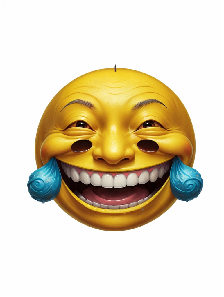 Extreme happiness, Chinese laughter emoji as a human
