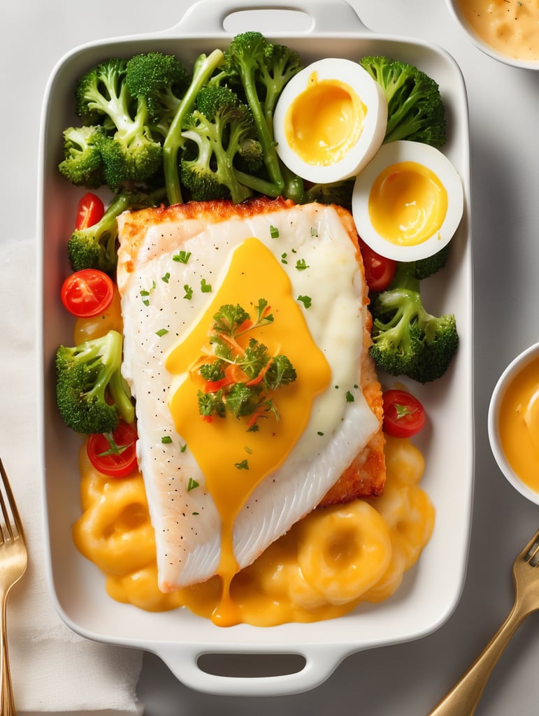 baked fish and cheese bust