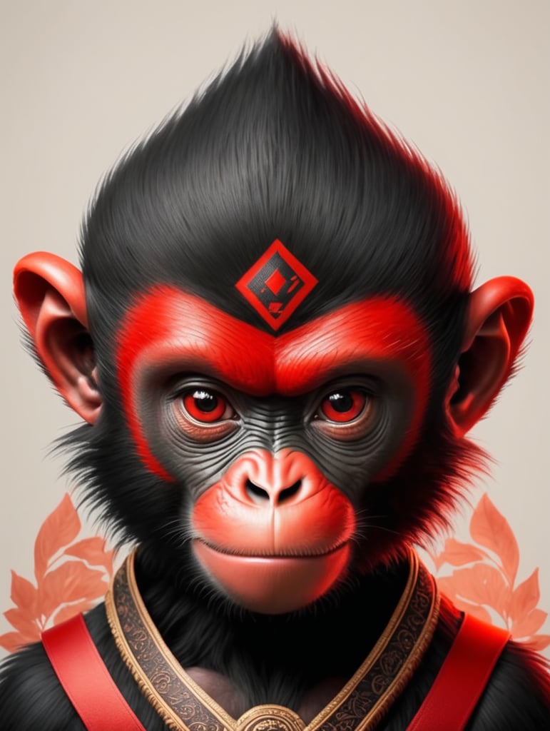 Premium Free ai Images | red and black monkey