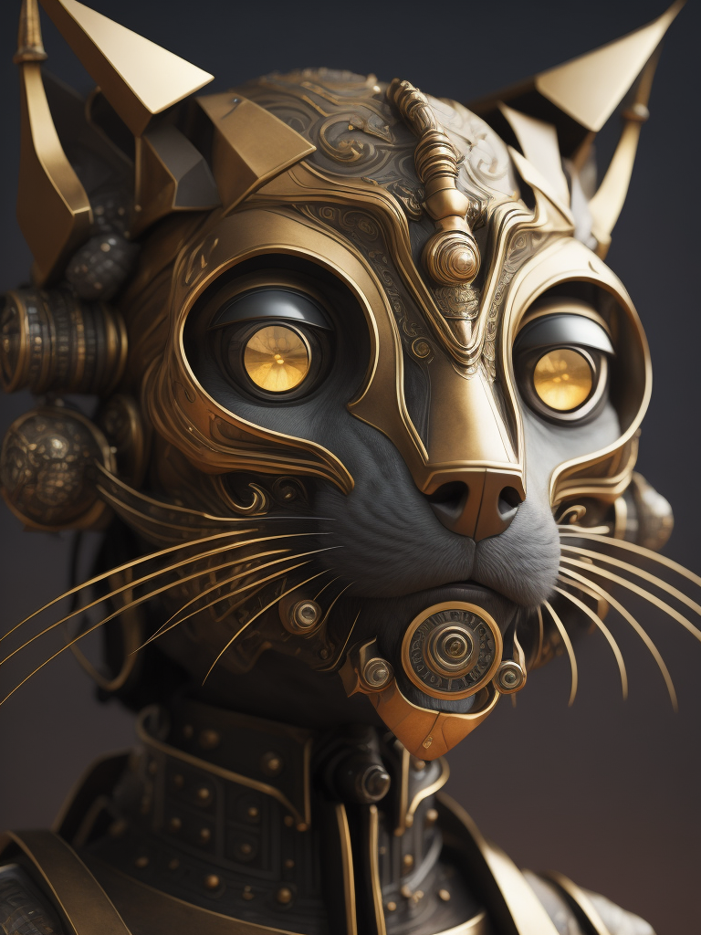 Masterpiece sculpture of an ornate bejeweled mechanical robot dog face, by annie swynnerton and diego rivera and nicholas roerich and jean delville, symbolist, dramatic lighting, god rays, elaborate geometric ornament, art brut, rich colors, smooth, sharp focus, extremely detailed, adolf wolfli and donato giancola