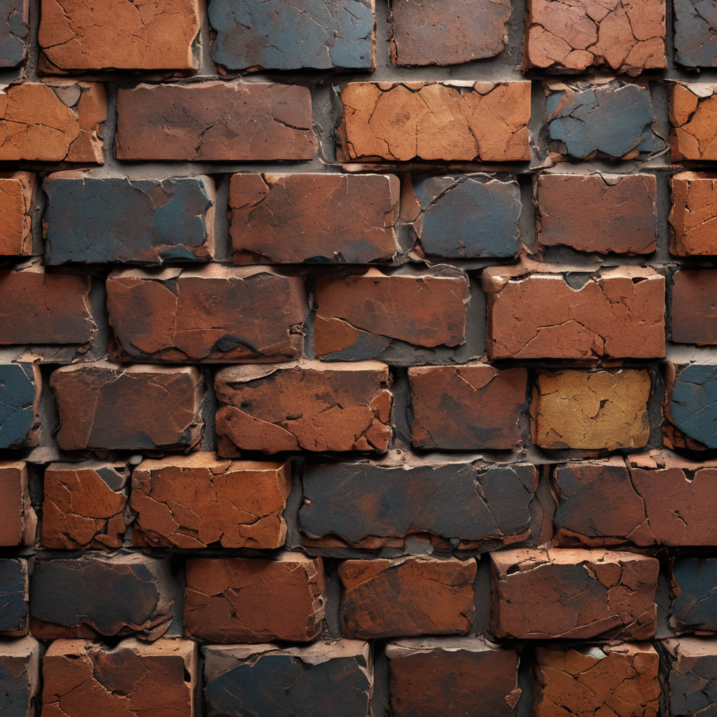 Cracked Brown brick texture, seamless