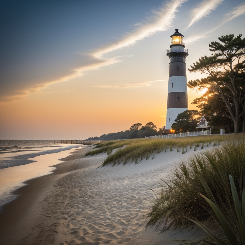 View of Currituck Lighthouse from the beach