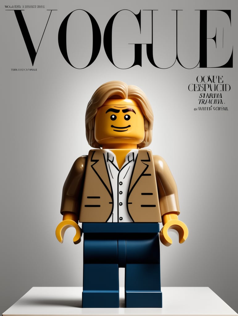 Depardieu a Lego character on the cover of Vogue